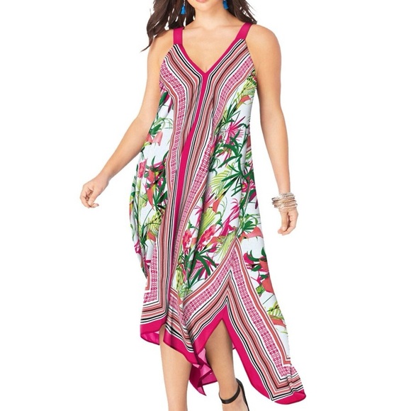 Vibrant Floral Hawaiian style Maxi Dress - Picture 1 of 8
